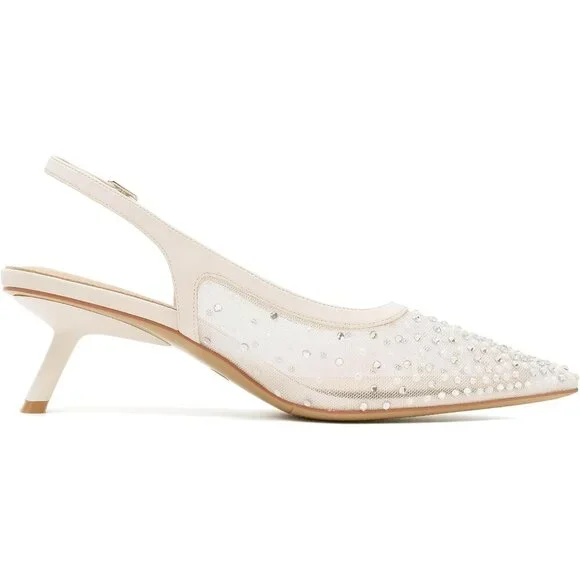 Pointed Toe Pumps Patent Leather Low Heel Slingback Heels with Buckle Dress Shoe - Picture 2 of 9